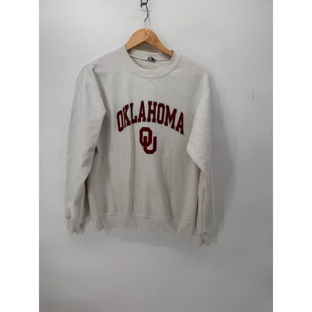Vintage Y2K Champion Oklahoma Sooners OU Crewneck Sweatshirt White Mens M